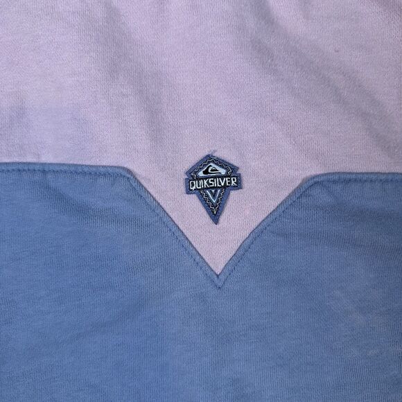 Quiksilver Women's Blue/Pink Oversized Sweatshirt Size Small Y2K - Bleach Marks - Picture 2 of 7